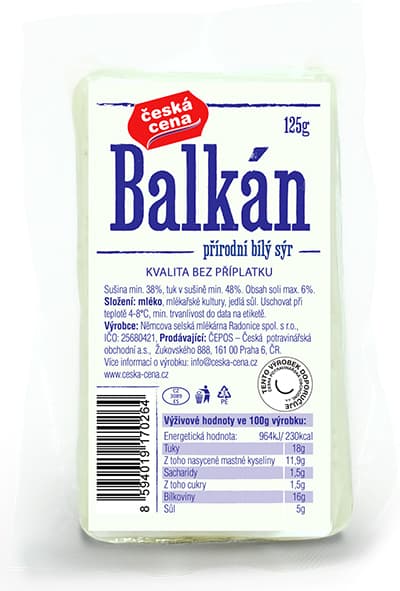 Balkánský sýr Česká cena